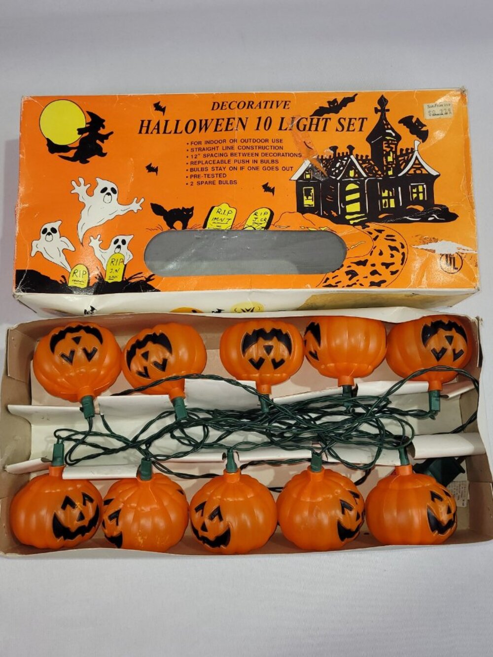 Jack-O-Lantern Vintage Halloween 10 Miniature String Light Set San Francisco